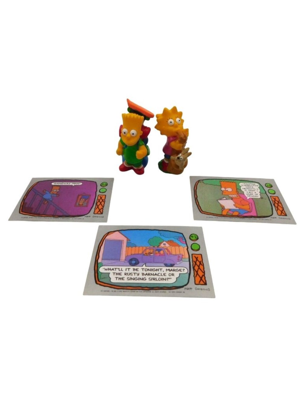 Simpsons Figurine Pencil Toppers Bart Lisa 1990 Topps Trading Cards